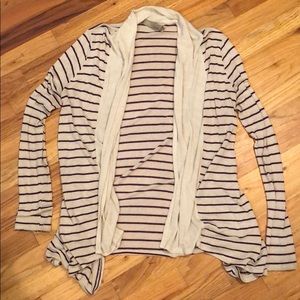 Cardigan with plum stripes